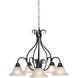 Pacific 5 Light 26.75 inch Kentucky Bronze Down Light Chandelier Ceiling Light