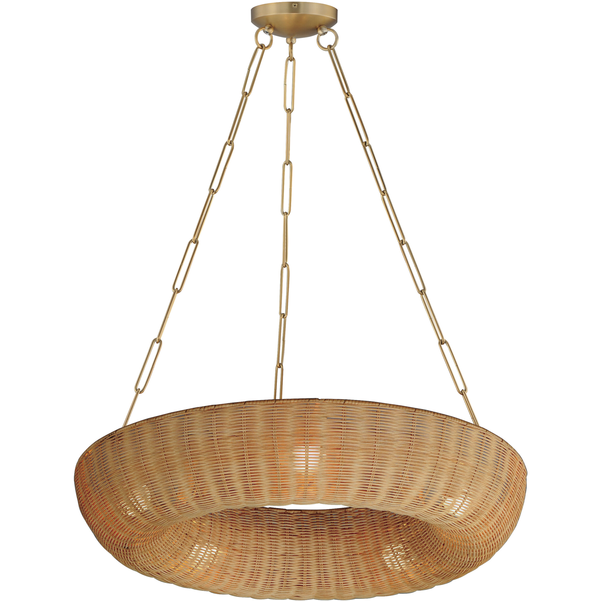 Bower 5 Light 30 inch Natural Aged Brass Ring Pendant Ceiling Light