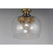 Goblet 3 Light 13.5 inch Bronze and Antique Brass Semi-Flush Mount Ceiling Light