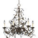 Elegante 6 Light 26.5 inch Oil Rubbed Bronze Single-Tier Chandelier Ceiling Light