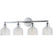 Hollow 4 Light 31 inch Polished Chrome Bath Vanity Wall Light