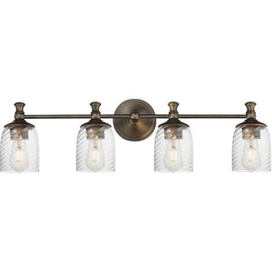 Swirl 4 Light 32.5 inch Antique Bronze Bath Vanity Wall Light