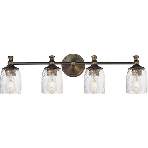 Swirl 4 Light 32.5 inch Antique Bronze Bath Vanity Wall Light