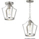 Arden 1 Light 9.5 inch Satin Nickel Semi-Flush Mount Ceiling Light