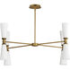 Krevat 8 Light 18 inch Black and Natural Aged Brass Chandelier Ceiling Light