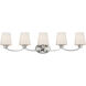 Shelter 5 Light 37.5 inch Satin Nickel Bath Vanity Wall Light