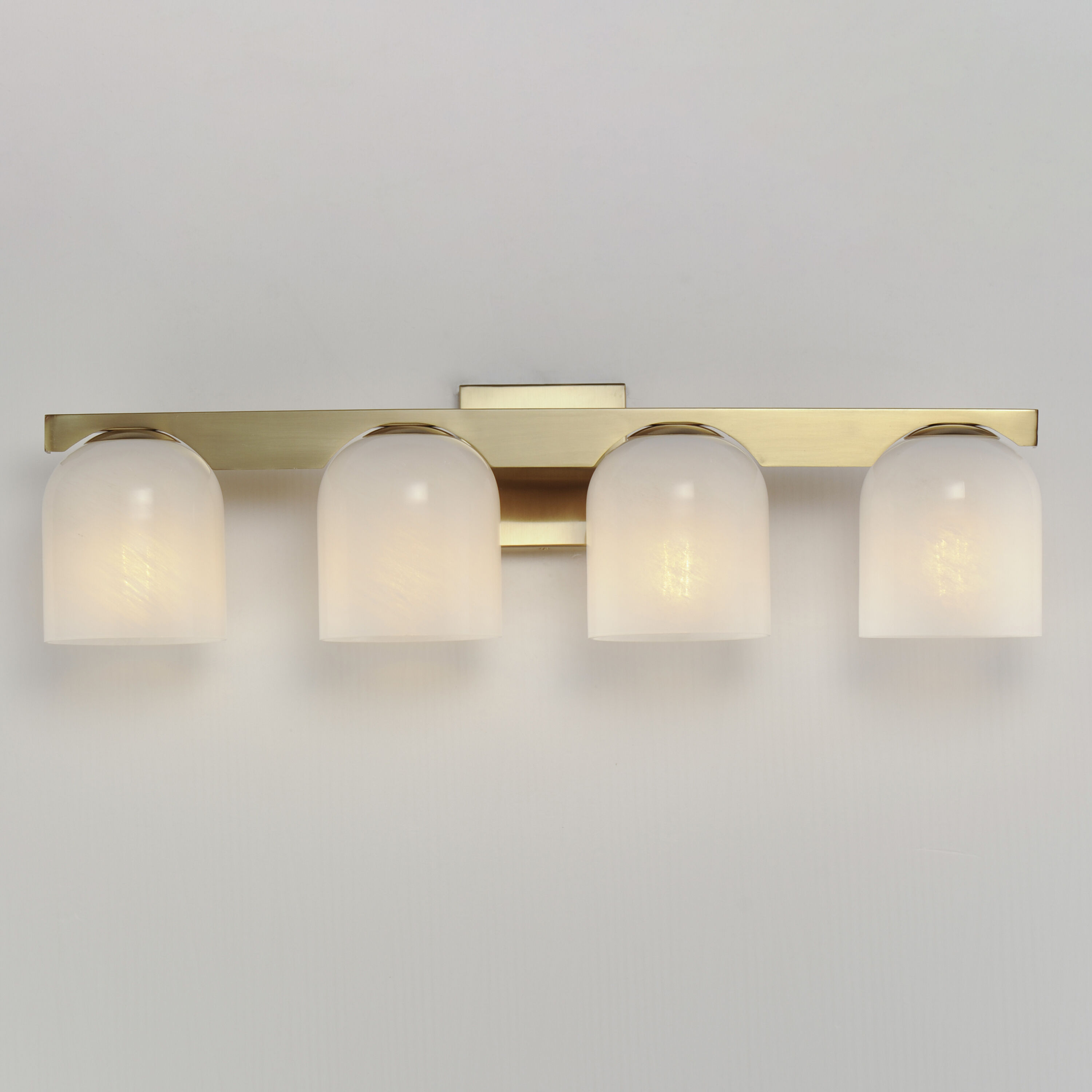 Scoop 4 Light 29.5 inch Natural Aged Brass Bath Vanity Wall Light in Marble
