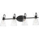 Ava 4 Light 30.7 inch Black Bath Vanity Light Wall Light