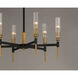 Flambeau LED 24.75 inch Black and Antique Brass Chandelier Ceiling Light