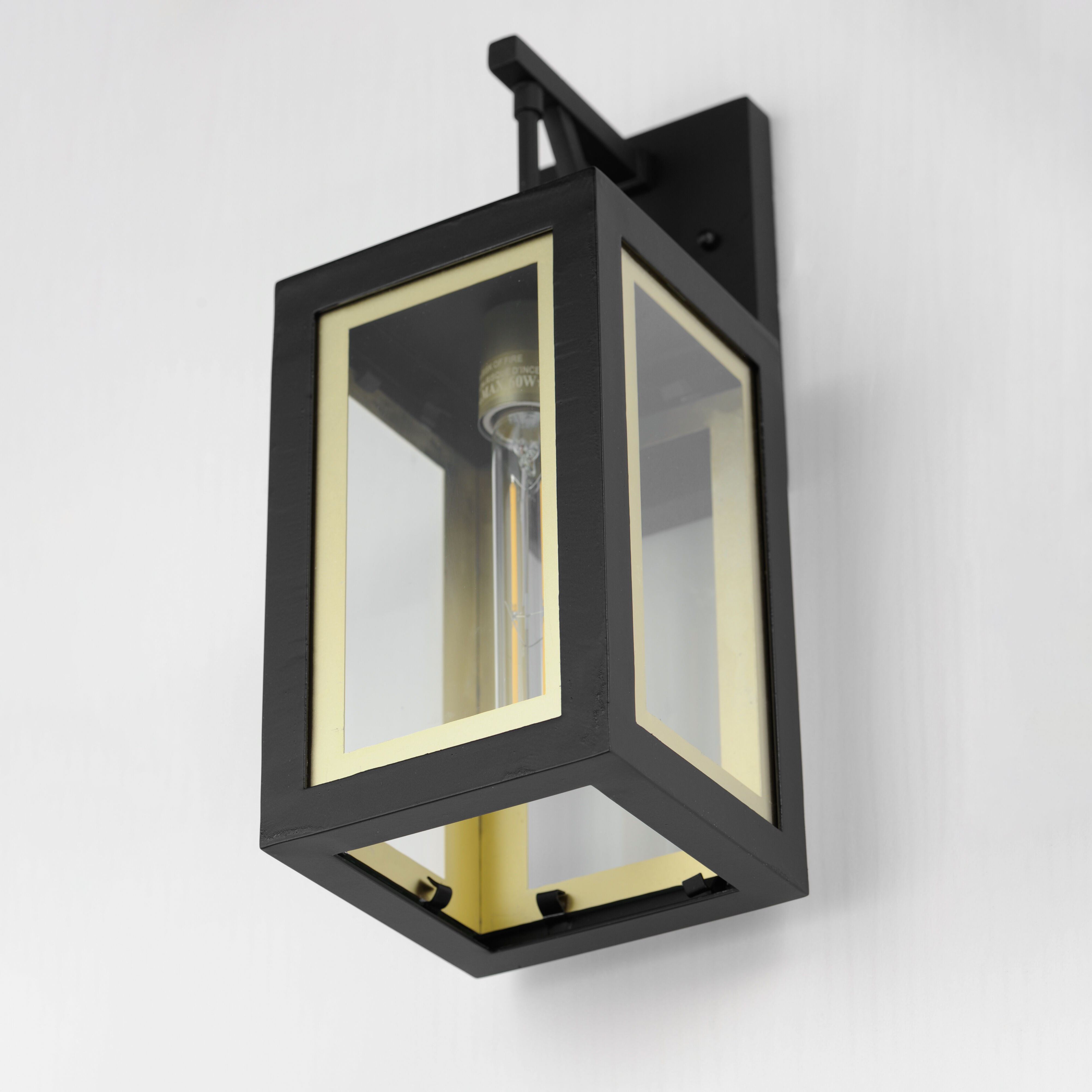 Neoclass 1 Light 16 inch Black/Gold Outdoor Wall Mount