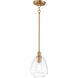 Babylon 1 Light 7.25 inch Satin Brass Single Pendant Ceiling Light