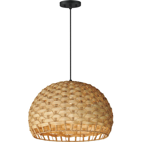 Tahiti 1 Light 20 inch Black Single Pendant Ceiling Light