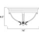Camden VX 3 Light 16 inch Black Outdoor Flush Mount