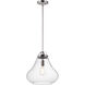 Stella 1 Light 13.75 inch Satin Nickel Single Pendant Ceiling Light in Clear