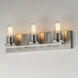 Lateral 3 Light 20 inch Satin Nickel Bath Vanity Wall Light in Clear