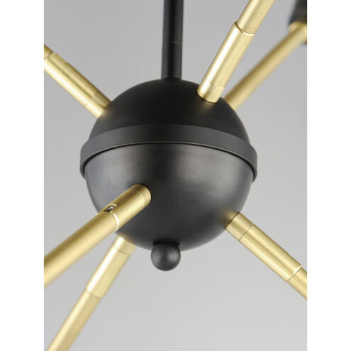 Lovell 6 Light 26 inch Black/Satin Brass Multi-Light Pendant Ceiling Light in Bulb Not Included