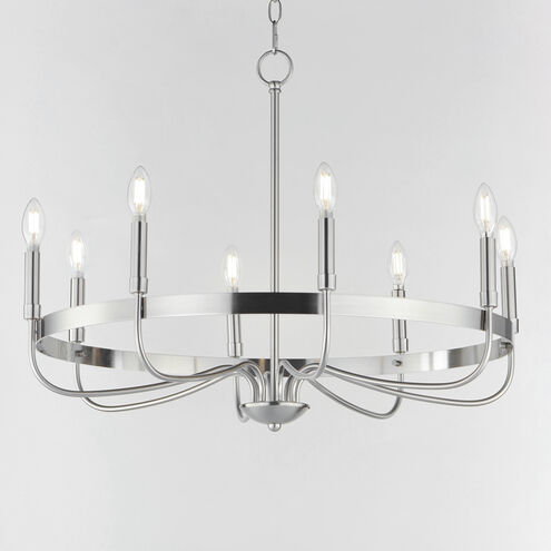Frankie 8 Light 29 inch Satin Nickel Single-Tier Chandelier Ceiling Light
