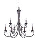 Loft 9 Light 29.5 inch Oil Rubbed Bronze Multi-Tier Chandelier Ceiling Light