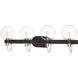 Bauhaus LED 33 inch Bronze and Satin Brass Bath Vanity Wall Light