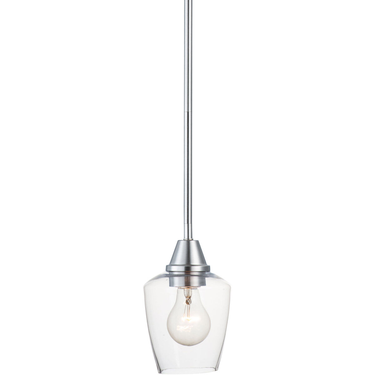 Goblet LED 5 inch Satin Nickel Mini Pendant Ceiling Light in Black and Satin Nickel