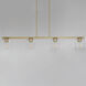 Scoop 4 Light 46 inch Natural Aged Brass Linear Pendant Ceiling Light in Clear