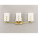 Dart 3 Light 21.25 inch Satin Brass Vanity Light Wall Light