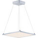 Wafer LED LED 15 inch Satin Nickel Single Pendant Ceiling Light
