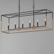 SoHo 6 Light 42 inch Black and Weathered Brass Linear Pendant Ceiling Light