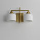 Bisque 2 Light 16 inch Natural Aged Brass Wall Sconce Wall Light