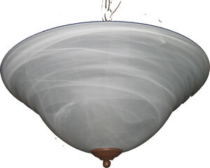 Foothills Forge 2 Light Country Stone Invert Bowl Pendant Ceiling Light