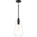 Babylon 1 Light 7.5 inch Black Single Pendant Ceiling Light