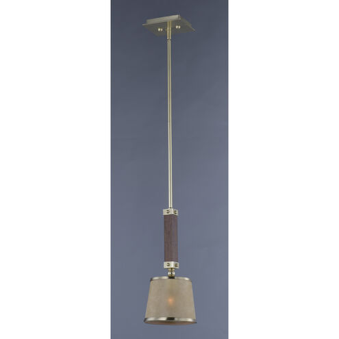 Maritime 1 Light 8 inch Antique Pecan/Satin Brass Mini Pendant Ceiling Light
