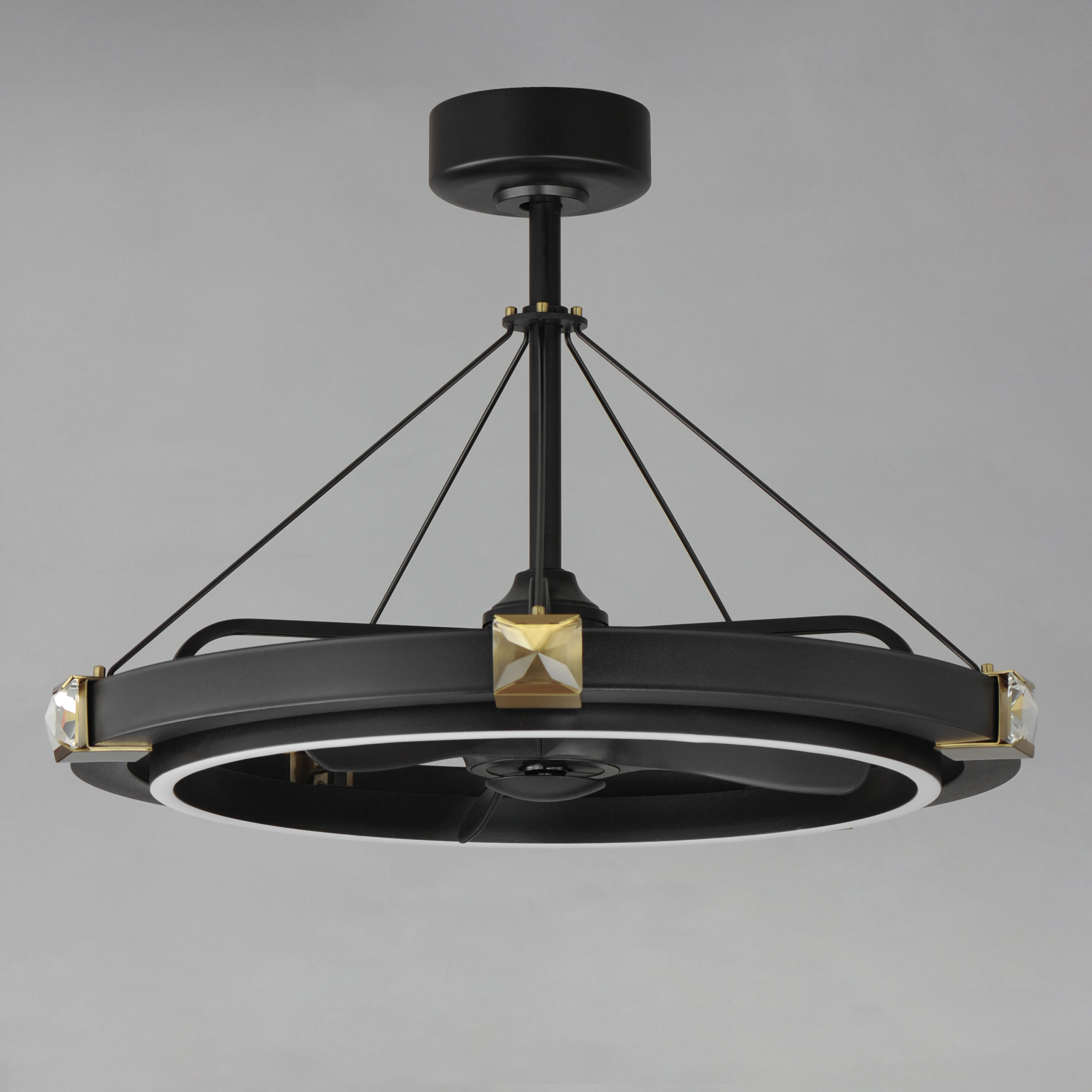 Jewel 33 inch Black and Gold Fandelight