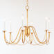 Plumette 6 Light 28 inch Gold Leaf Chandelier Ceiling Light