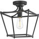 Clifton 1 Light 10 inch Black Semi-Flush Mount Ceiling Light