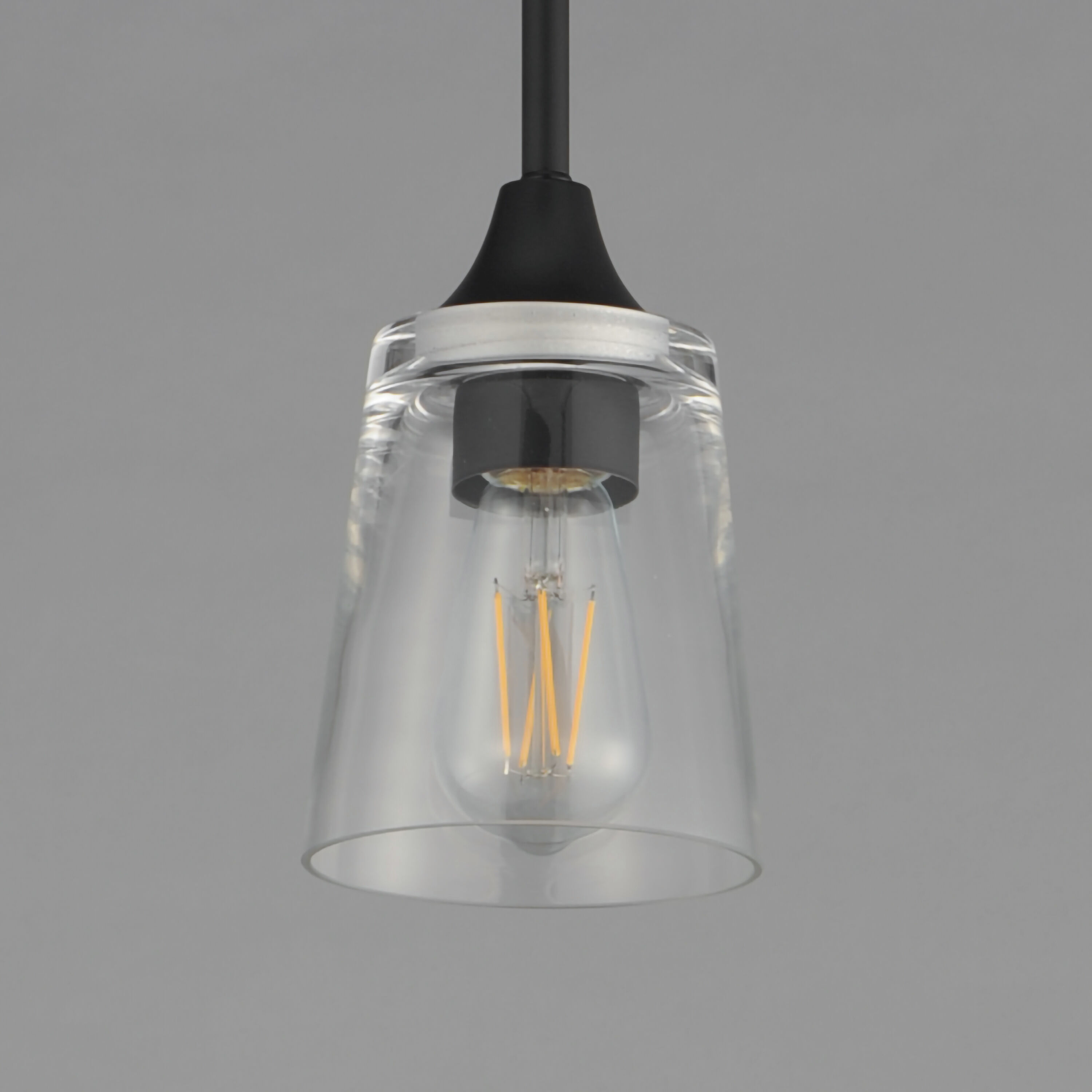 Hudson 1 Light 4.75 inch Black Mini Pendant Ceiling Light in Clear
