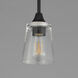 Hudson 1 Light 4.75 inch Black Mini Pendant Ceiling Light in Clear