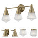 Hargreaves 3 Light 24 inch Natural Aged Brass Bath Vanity Wall Light