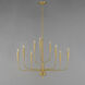Vela 9 Light 32 inch Satin Brass Multi-Tier Chandelier Ceiling Light