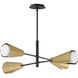 Rizzo 4 Light 33 inch Black and Antique Brass Chandelier Ceiling Light