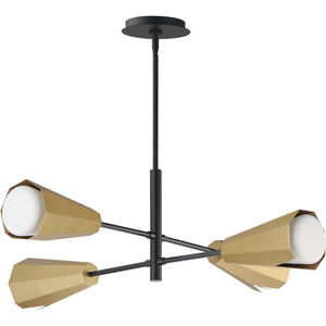 Rizzo 4 Light 33 inch Black and Antique Brass Chandelier Ceiling Light