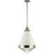 Hargreaves 1 Light 13.5 inch White and Polished Nickel Single Pendant Ceiling Light