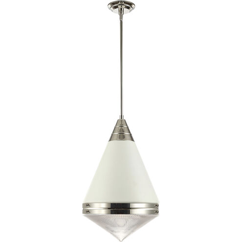 Hargreaves 1 Light 13.5 inch White and Polished Nickel Single Pendant Ceiling Light
