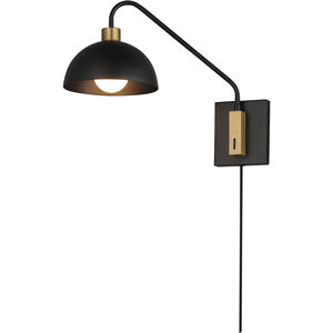 Thelonious 1 Light 8.75 inch Black and Natural Aged Brass Wall Sconce Wall Light