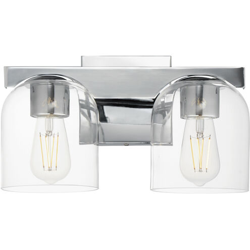 Scoop 2 Light 13.5 inch Polished Chrome Bath Vanity Wall Light in Clear