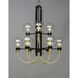 Bauhaus 9 Light 28 inch Bronze/Satin Brass Multi-Tier Chandelier Ceiling Light