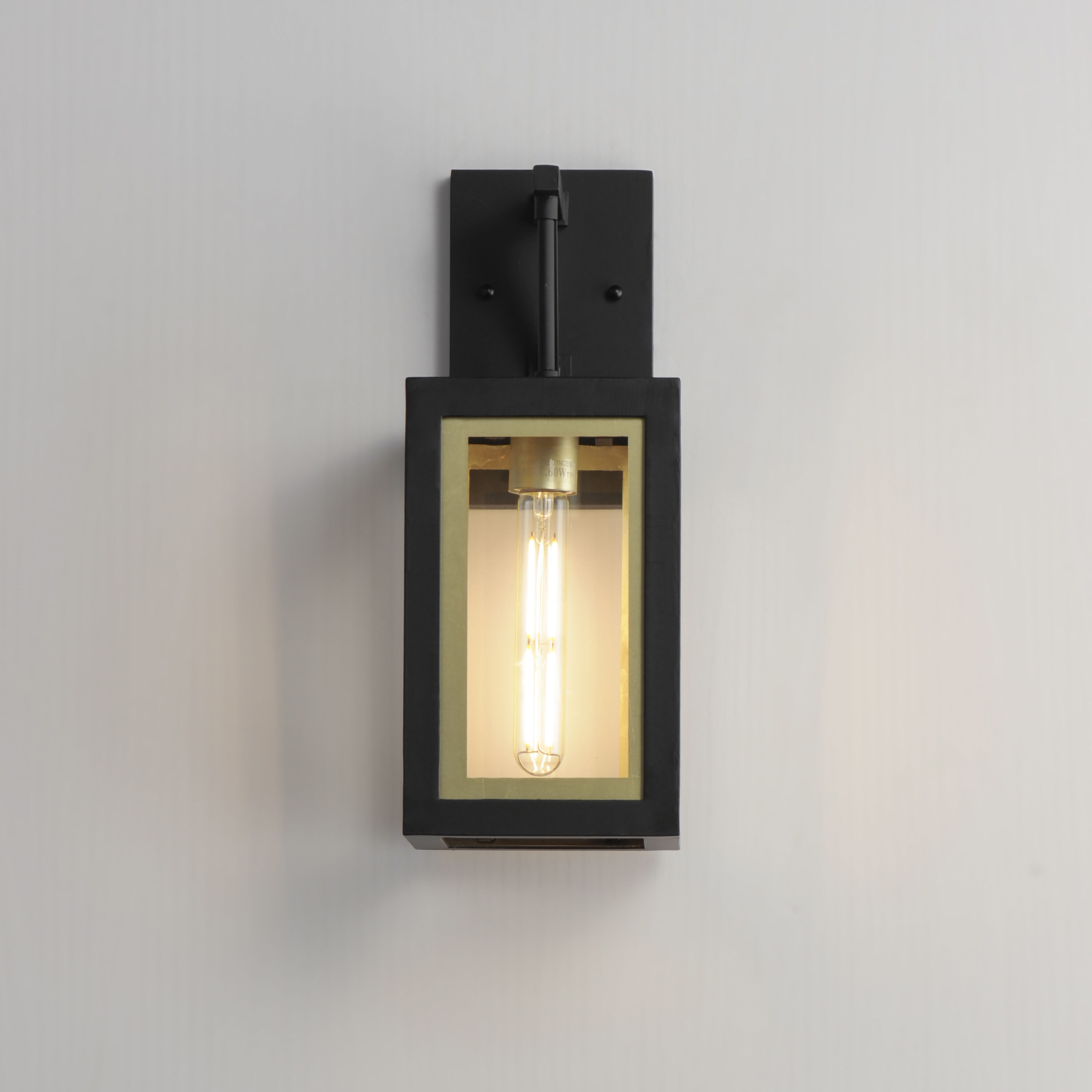 Neoclass 1 Light 16 inch Black/Gold Outdoor Wall Mount