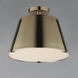 Carlo LED 13.75 inch Dark Bronze, Leather, Heritage Brass Semi-Flush Mount Ceiling Light