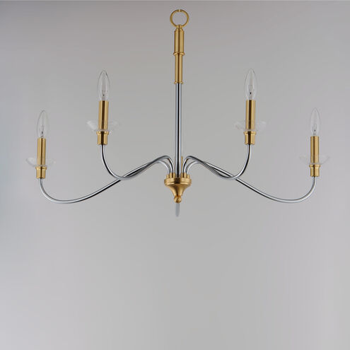 Clarion 5 Light 32 inch Polished Chrome/Satin Brass Chandelier Ceiling Light