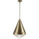 Hargreaves 1 Light 13.5 inch Natural Aged Brass Single Pendant Ceiling Light